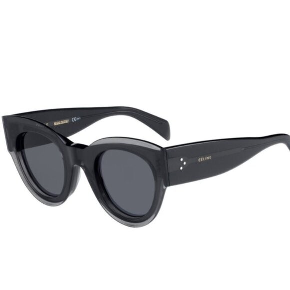 Celine Glossy Black Cat-Eye Sunglasses - Picture 1 of 7